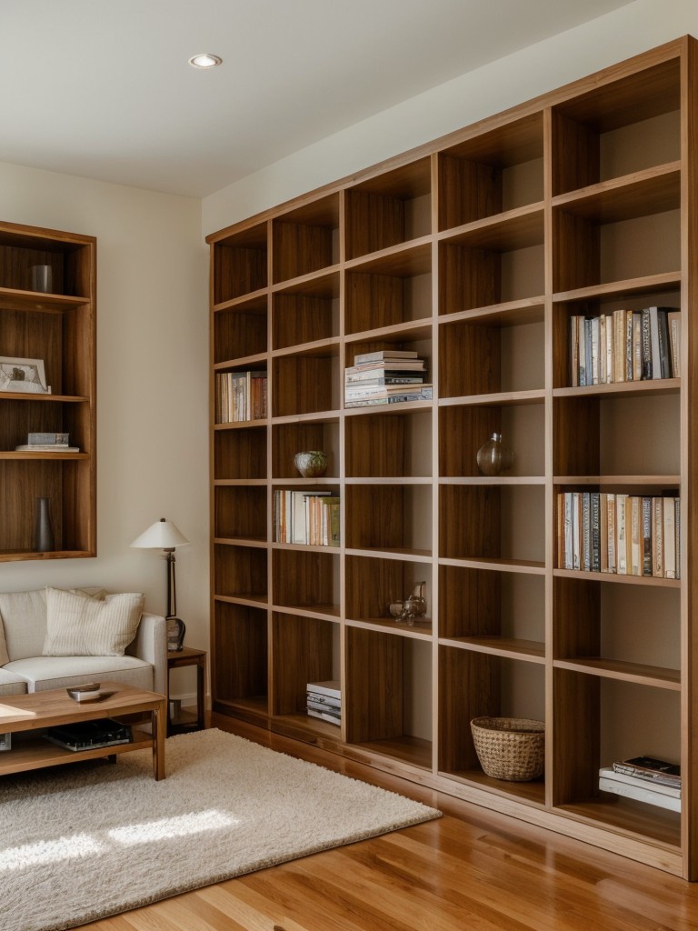 Consider incorporating a room divider or bookshelf to create separate areas within a small apartment, providing the illusion of different rooms.