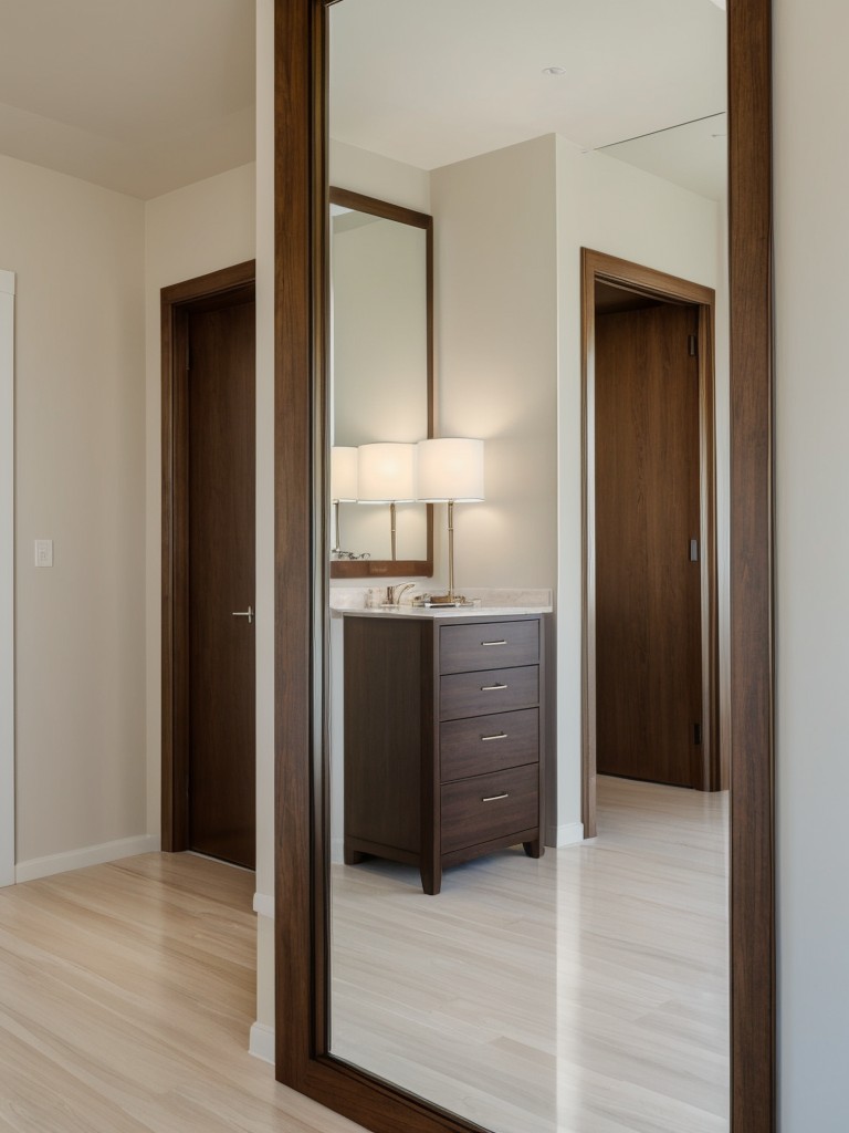 Use mirrors strategically to reflect light and make the space appear larger.