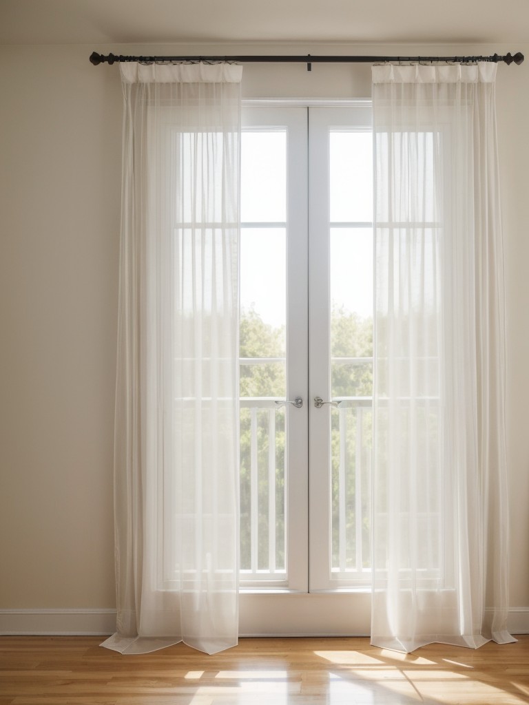 Hang floor-to-ceiling curtains or sheer drapes for a soft and airy partition effect.