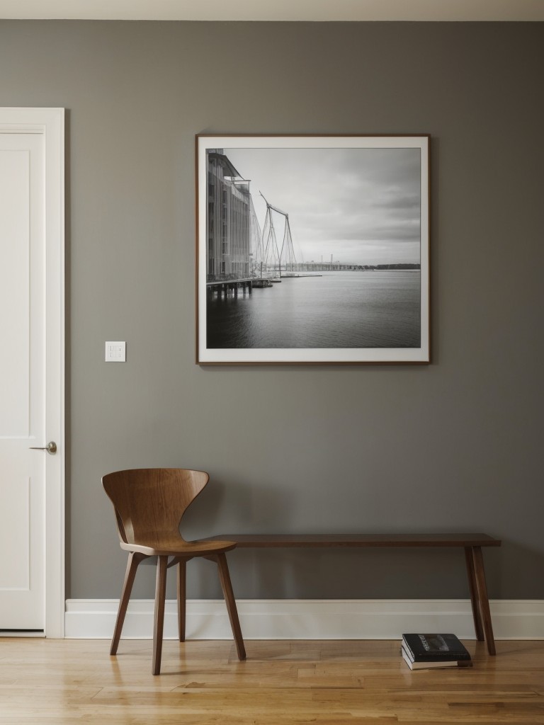 Hang a gallery wall or large art piece as a focal point that visually separates the different areas.