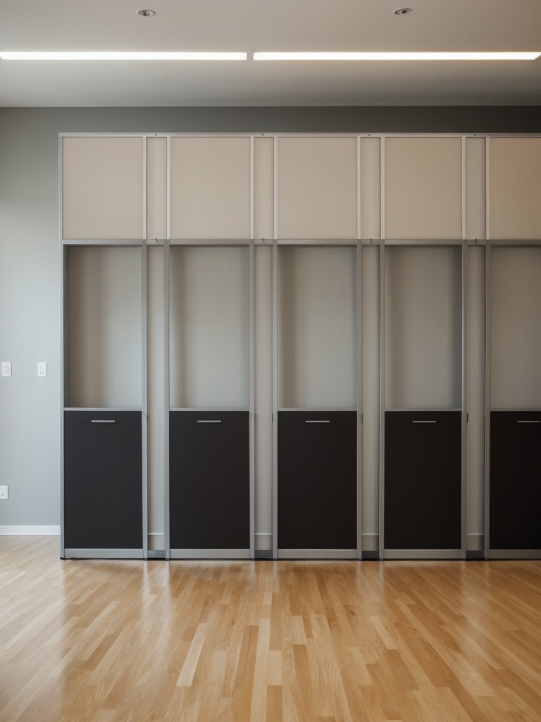 Install a customizable modular partition system that can be adjusted to create different layouts and divisions as desired.