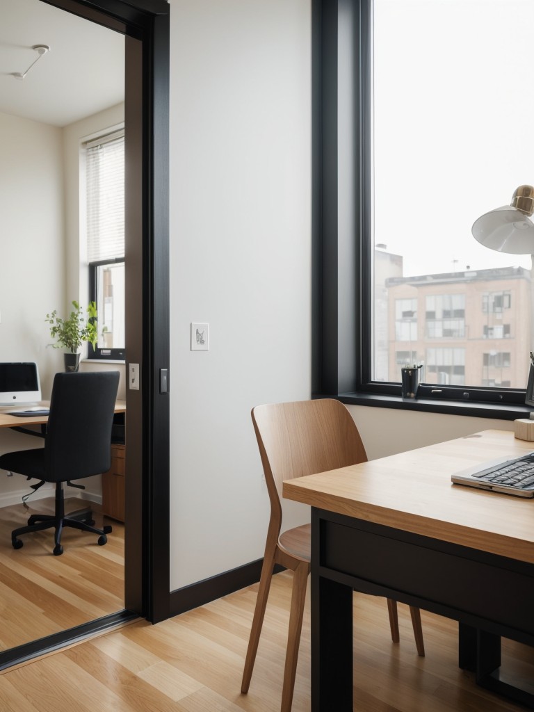 Balancing style and function in a home office within a small apartment