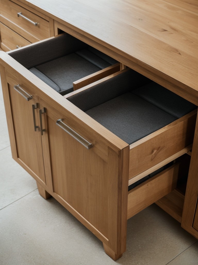 Consider innovative furniture solutions, such as a storage ottoman that doubles as extra seating or a dining table with built-in drawers for added functionality.