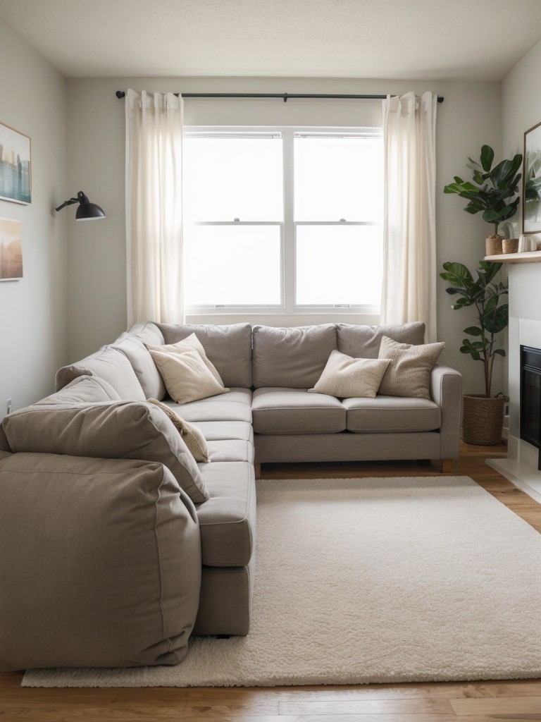 Create a cozy living room setting by incorporating soft, plush seating options, like bean bags or oversized floor cushions, to maximize comfort in a small space.