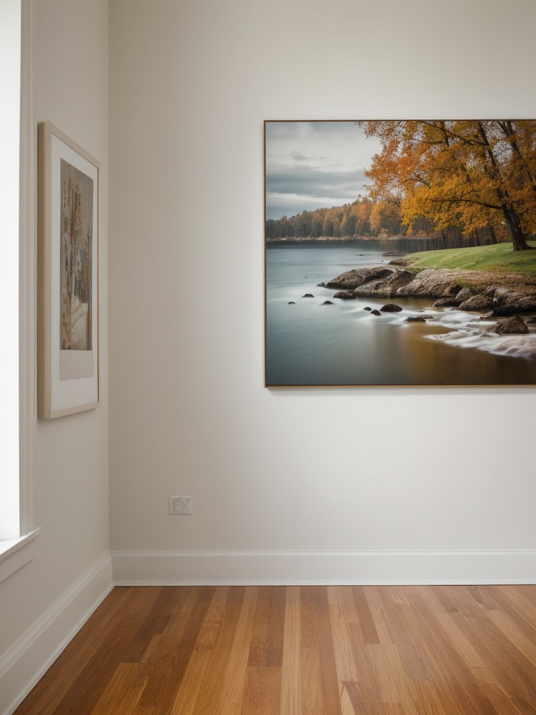 Experiment with gallery walls, displaying a curated collection of smaller artworks, prints, and photographs, to add personality and visual interest to your space.