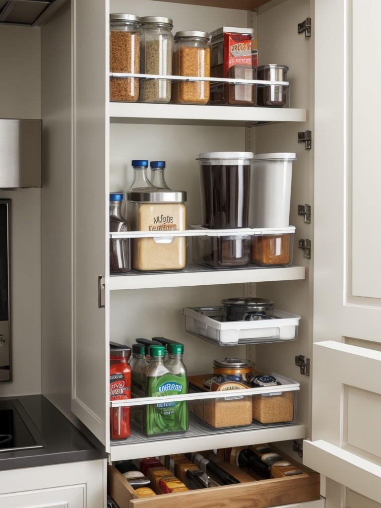 Utilize every inch of your kitchen space with clever storage solutions, such as wall-mounted shelves, magnetic knife holders, and under-cabinet organizers.