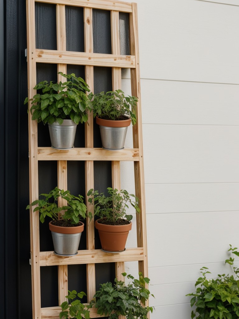 DIY trellis for climbing plants to add privacy and greenery.