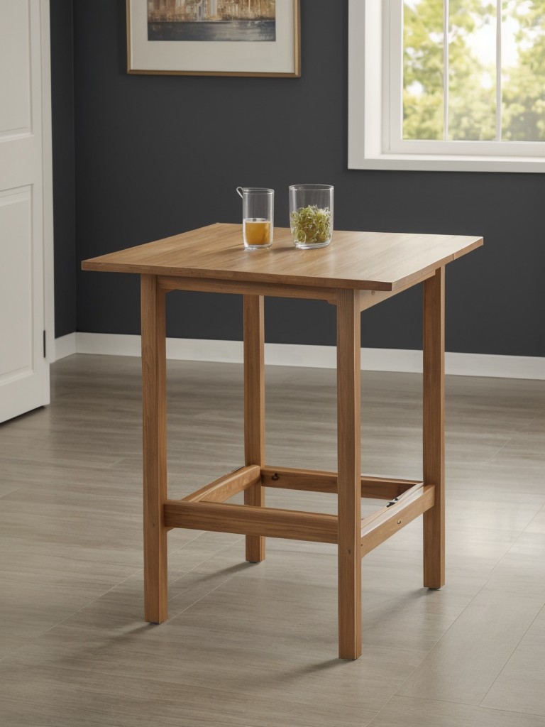 Incorporation of a small folding table for dining or working.