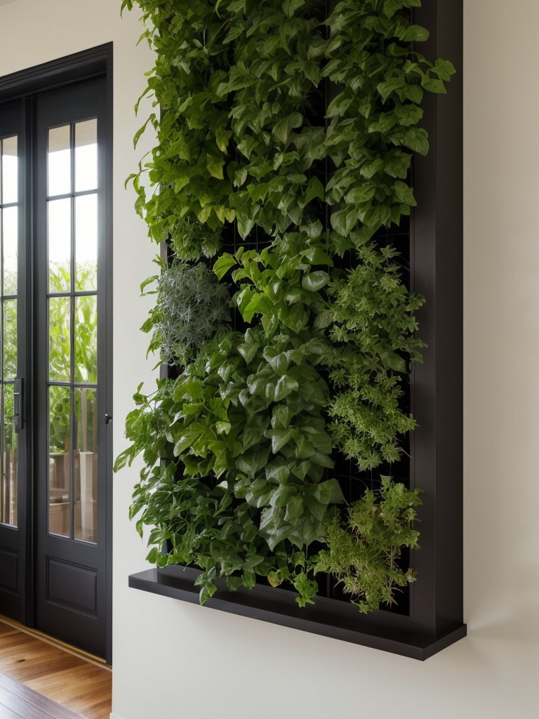 Vertical garden or herb wall to add greenery.
