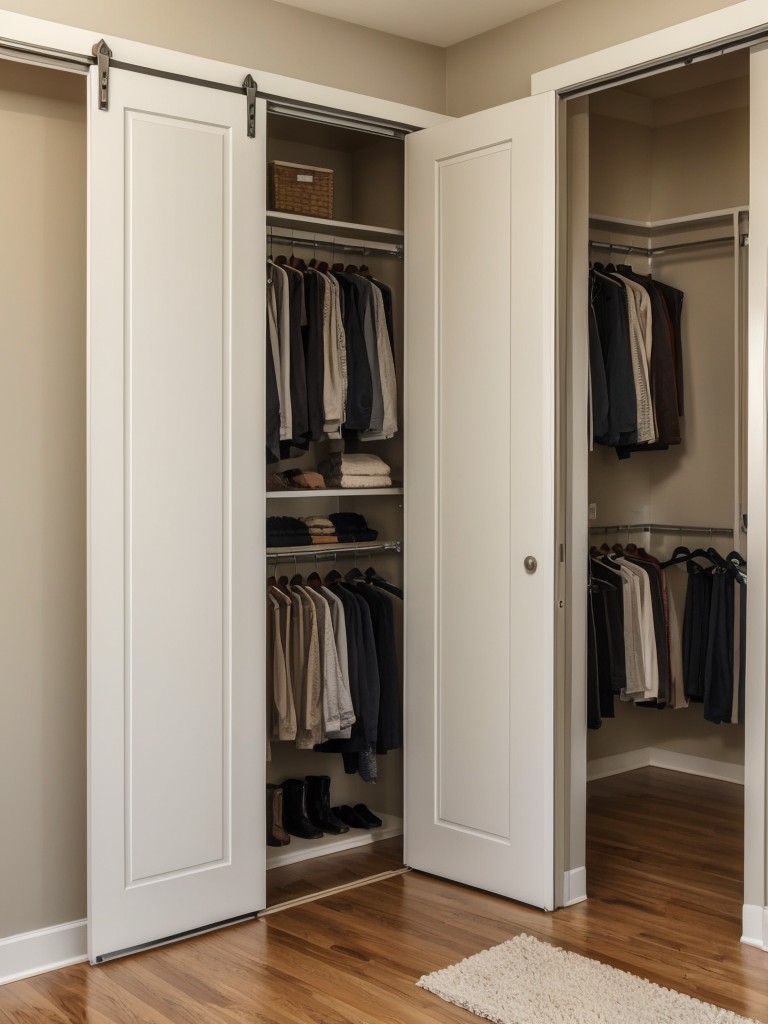Consider incorporating a sliding closet door to save space and enable easier access.
