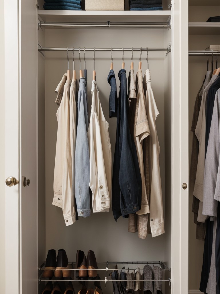 Install a closet rod doubler to maximize hanging space for shorter clothing items.