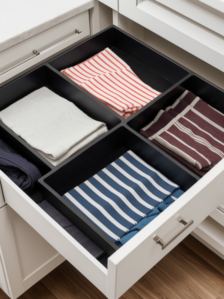 Use drawer dividers to keep smaller clothing items, such as socks or underwear, organized.
