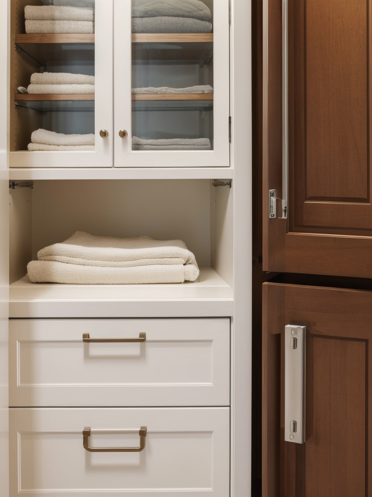 Utilize the top shelf of the closet for items that are not frequently accessed.