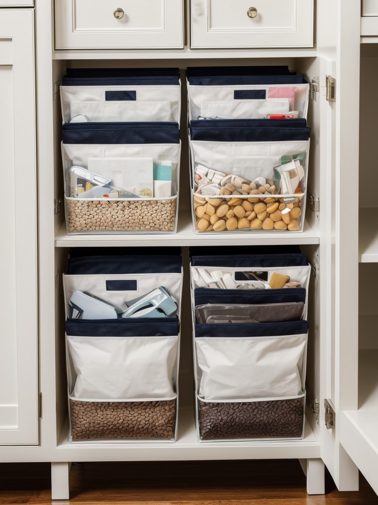 Utilize vertical dividers to keep purses or bags organized and easily accessible.