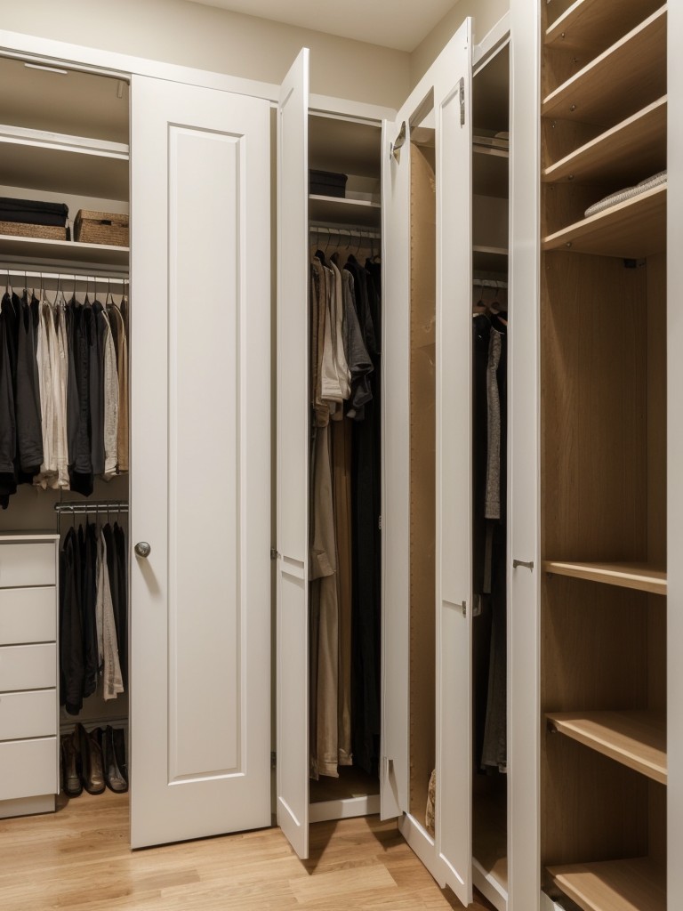If you have limited closet space, try using a room divider to create a designated clothing storage area in your living space.