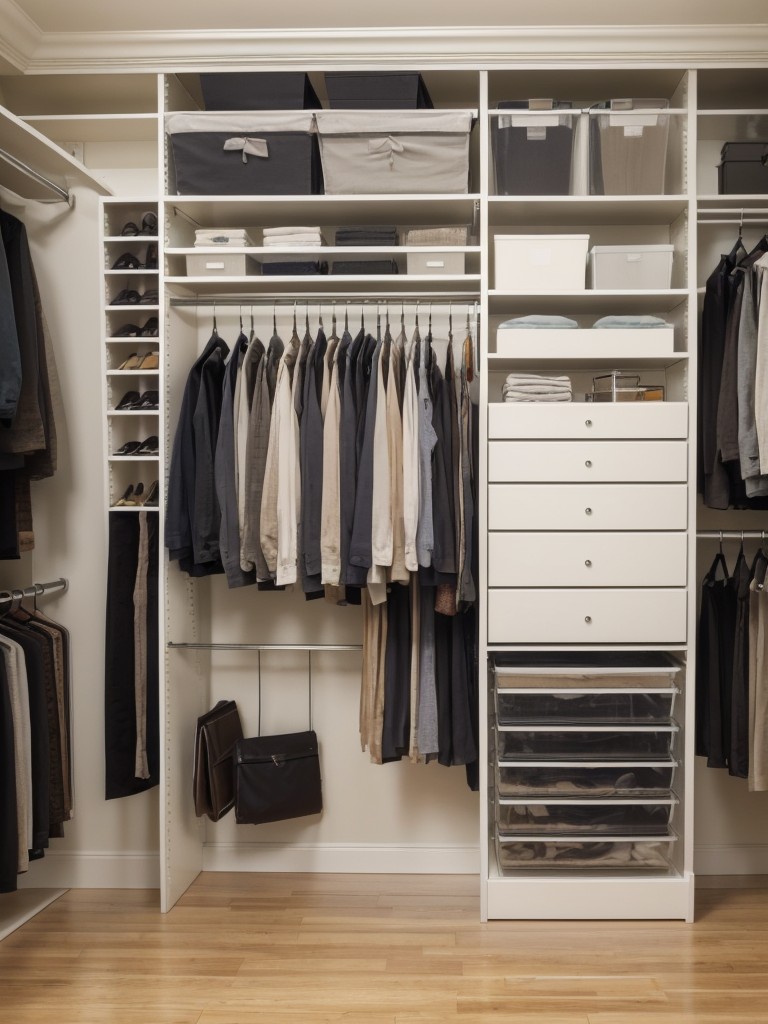 Install a floor-to-ceiling closet organizer to maximize storage potential in a small closet space.