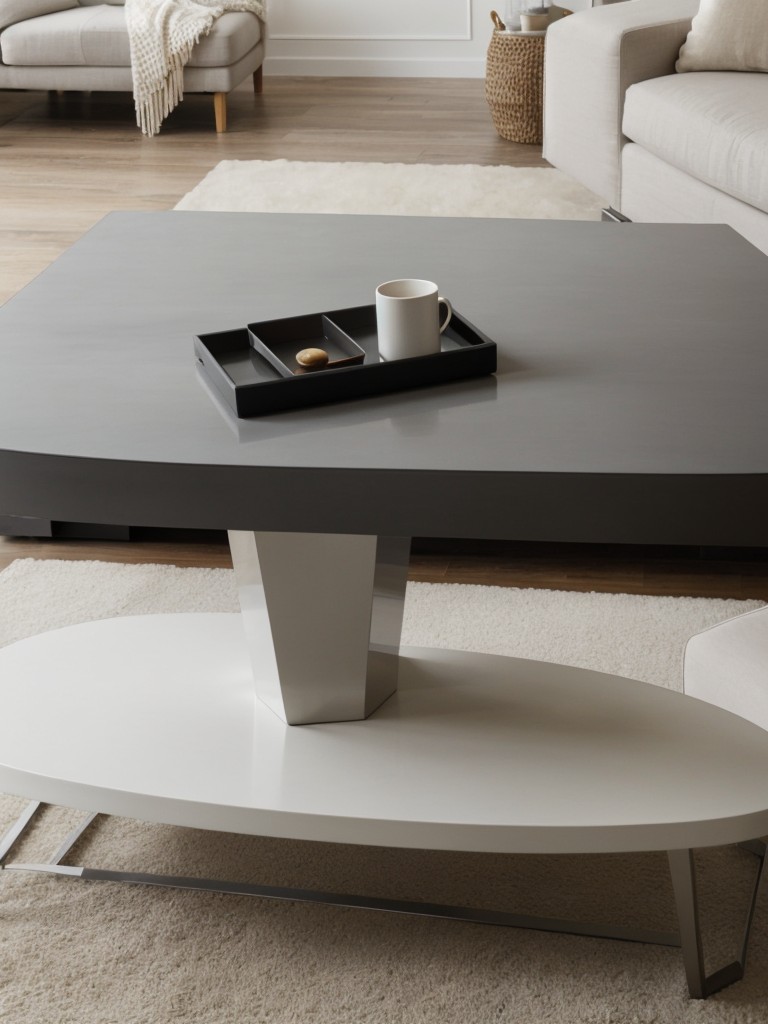 Contemporary coffee table options with sleek, minimalist designs to create a visually larger space.