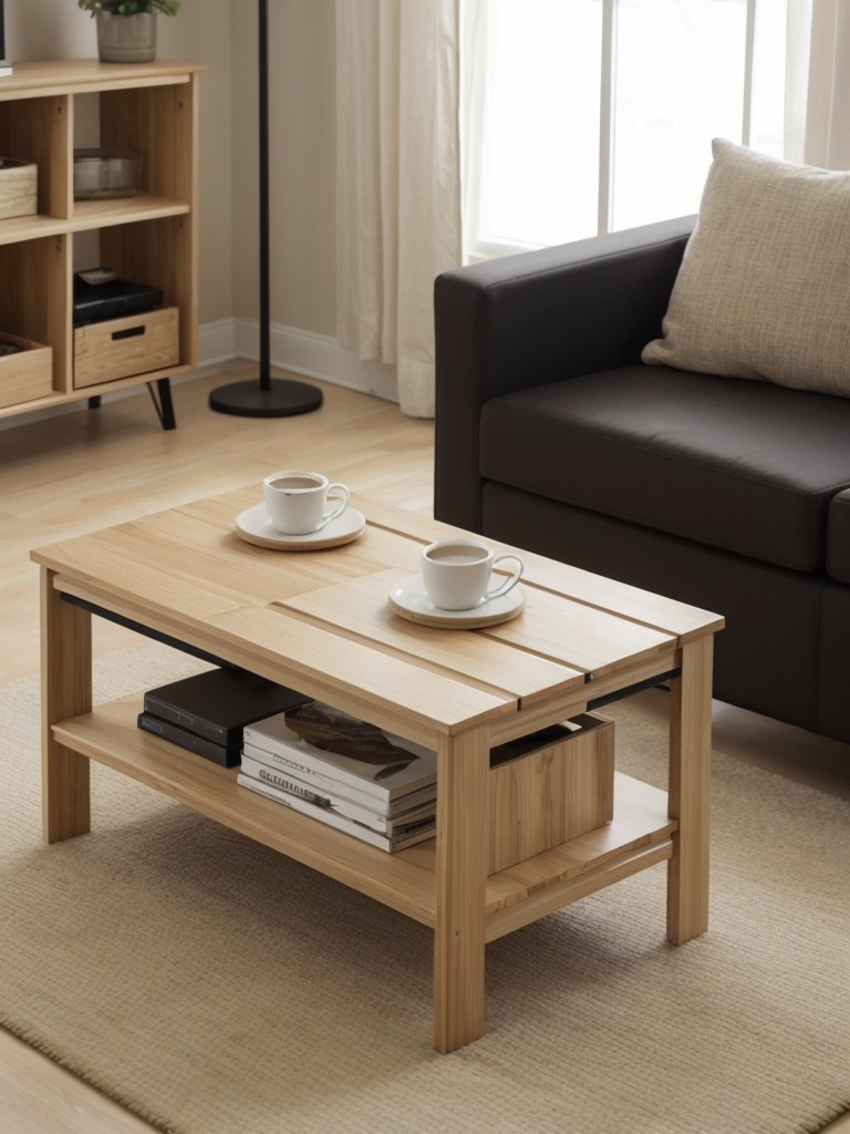 Foldable coffee table ideas for small apartments, allowing for easy storage when not in use.