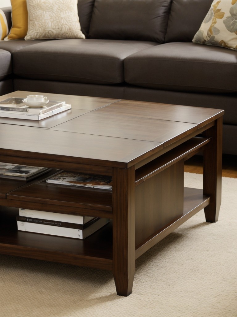 Space-saving coffee table alternatives, such as nesting tables or ottomans with removable tops for extra storage.