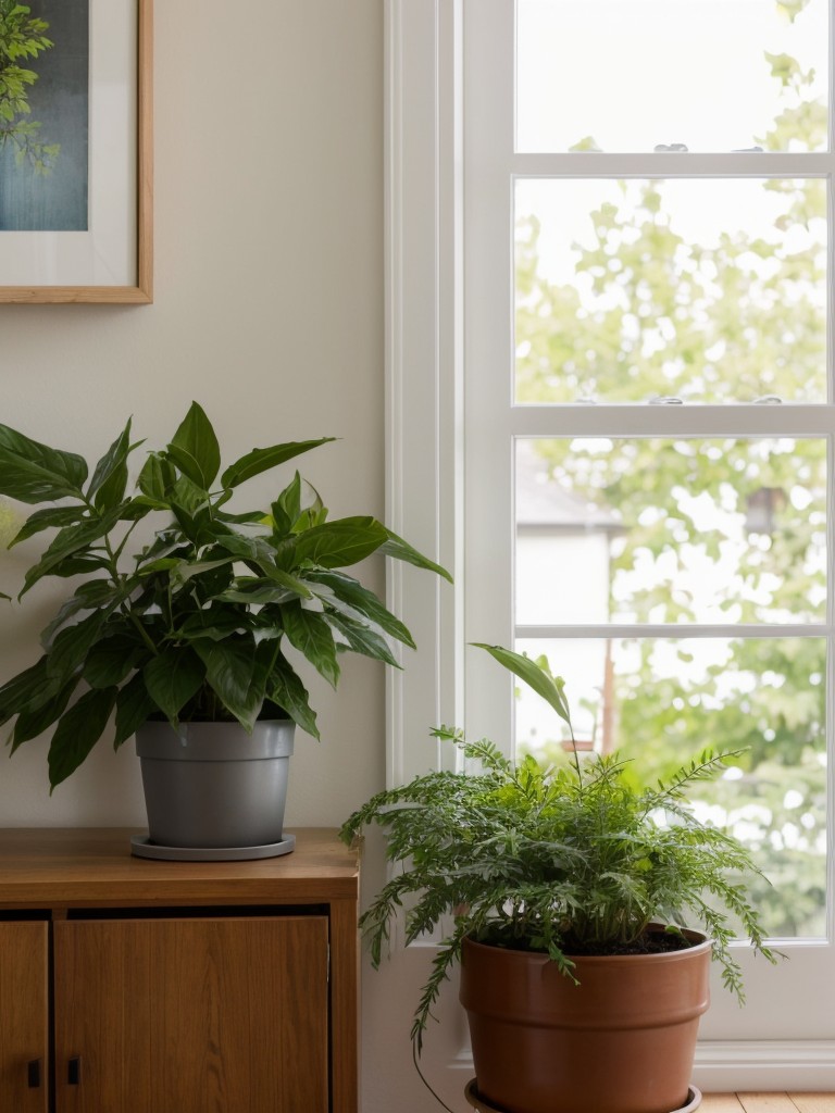 Decorate with plants to bring life and vibrancy into your small space.