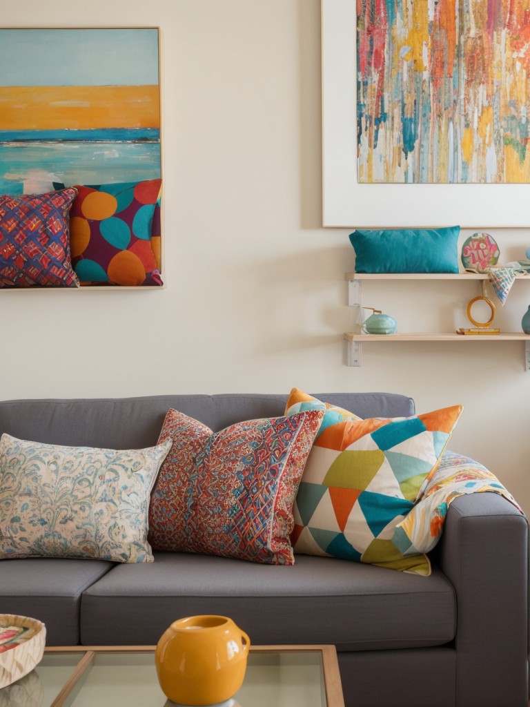 Incorporate playful and colorful accents, such as patterned pillows and vibrant artwork.