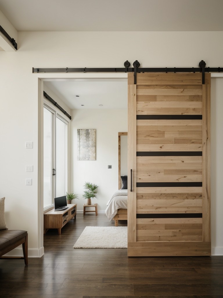 Incorporate sliding doors or barn doors to save space and add a modern touch to your apartment.