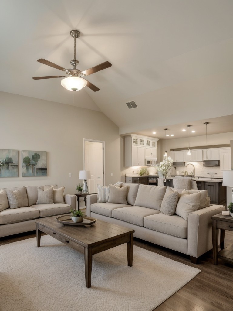 Opt for light-colored furniture and walls to create the illusion of a more spacious living area.