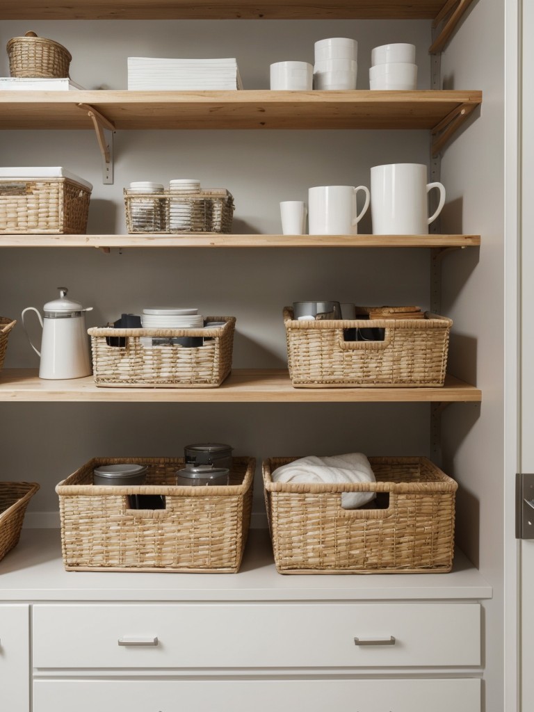Utilize functional and clutter-free storage solutions, such as floating shelves, built-in cabinets, and baskets, to maintain the clean and organized look of a Scandinavian apartment.