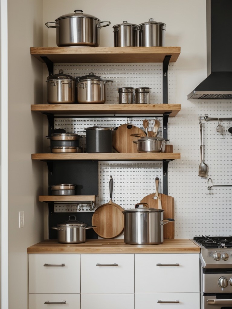 Install a pegboard in your kitchen to maximize storage for utensils and cookware.