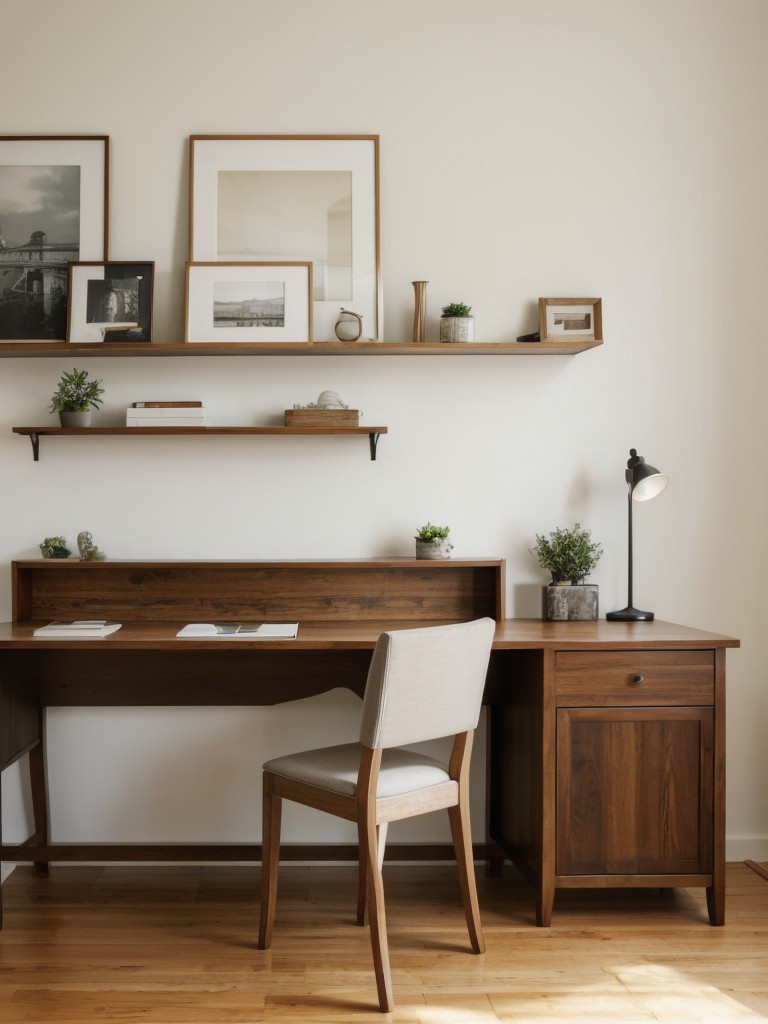 Install a wall-mounted desk or a drop-leaf table to save space in a home office or dining area.