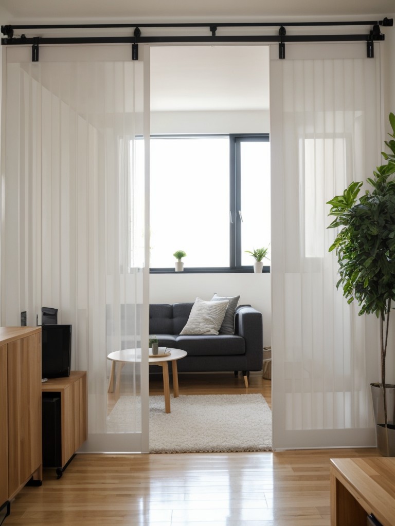 Use a room divider to create separate living areas within your small apartment.