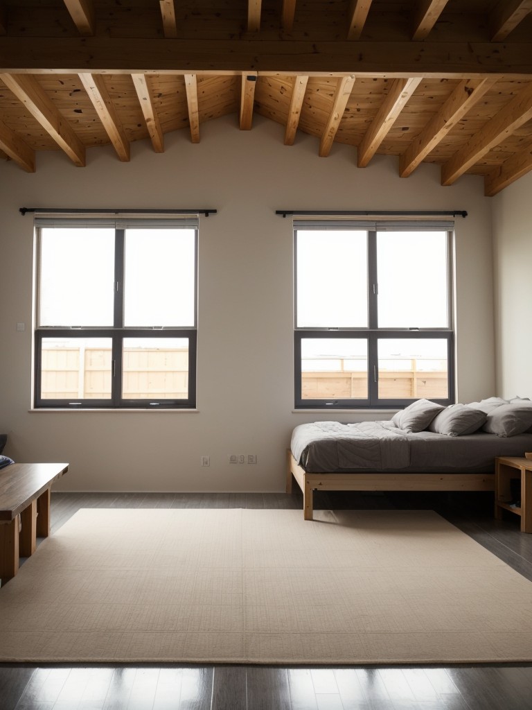 Build a raised platform or loft area to create a designated sleeping area, while leaving the rest of the studio apartment for living and dining.