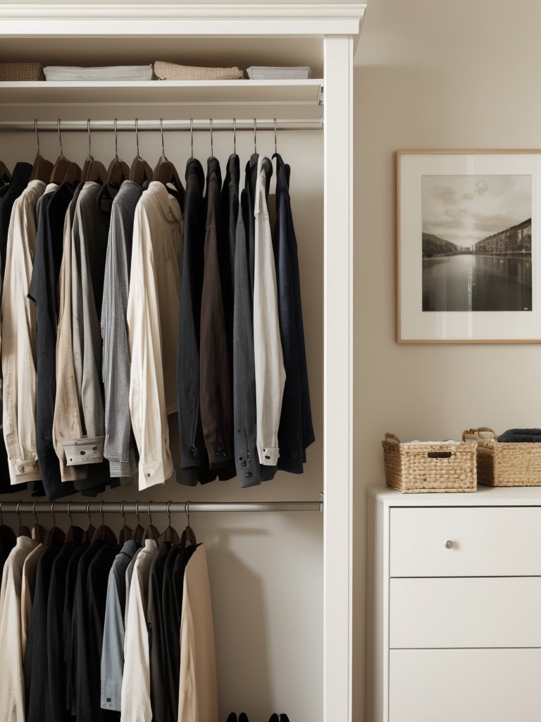 Incorporate a freestanding wardrobe or clothing rack to section off the bedroom area.