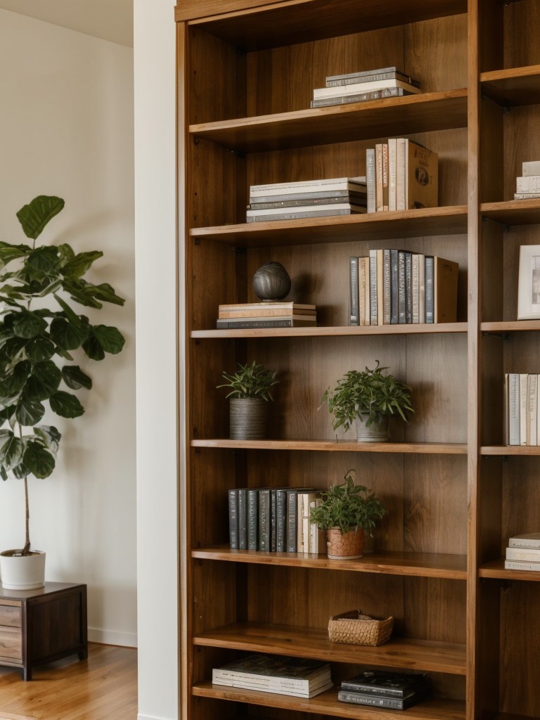 Use a large bookcase or shelving system as a room divider, allowing you to display books, plants, and decorative items while creating separation.