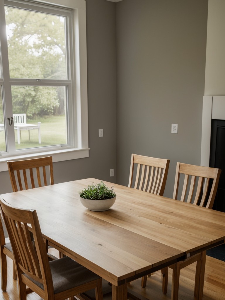 Utilize a folding dining table and chairs to save space when not in use.