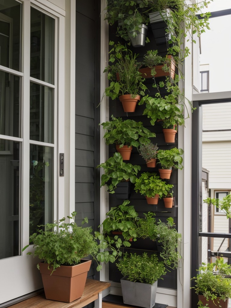 Make the most of your small apartment front porch by adding vertical garden pockets or hanging planters to maximize greenery without sacrificing space.