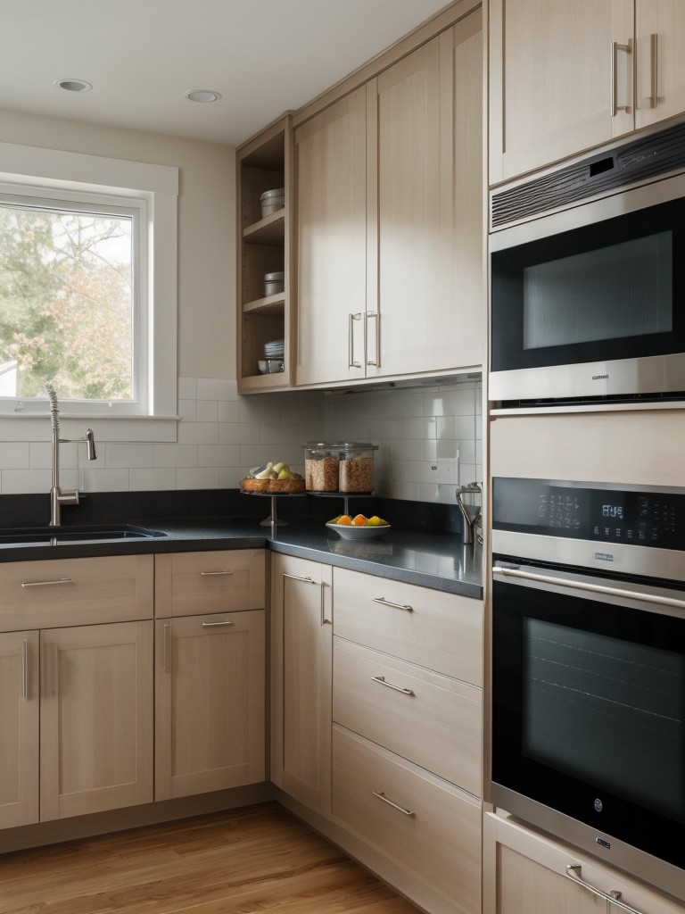 Opt for a sleek, built-in oven and microwave combination unit to save space and streamline the design of a galley kitchen.