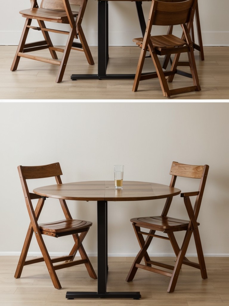Folding furniture: Opt for folding chairs or tables that can be easily stored when not in use.