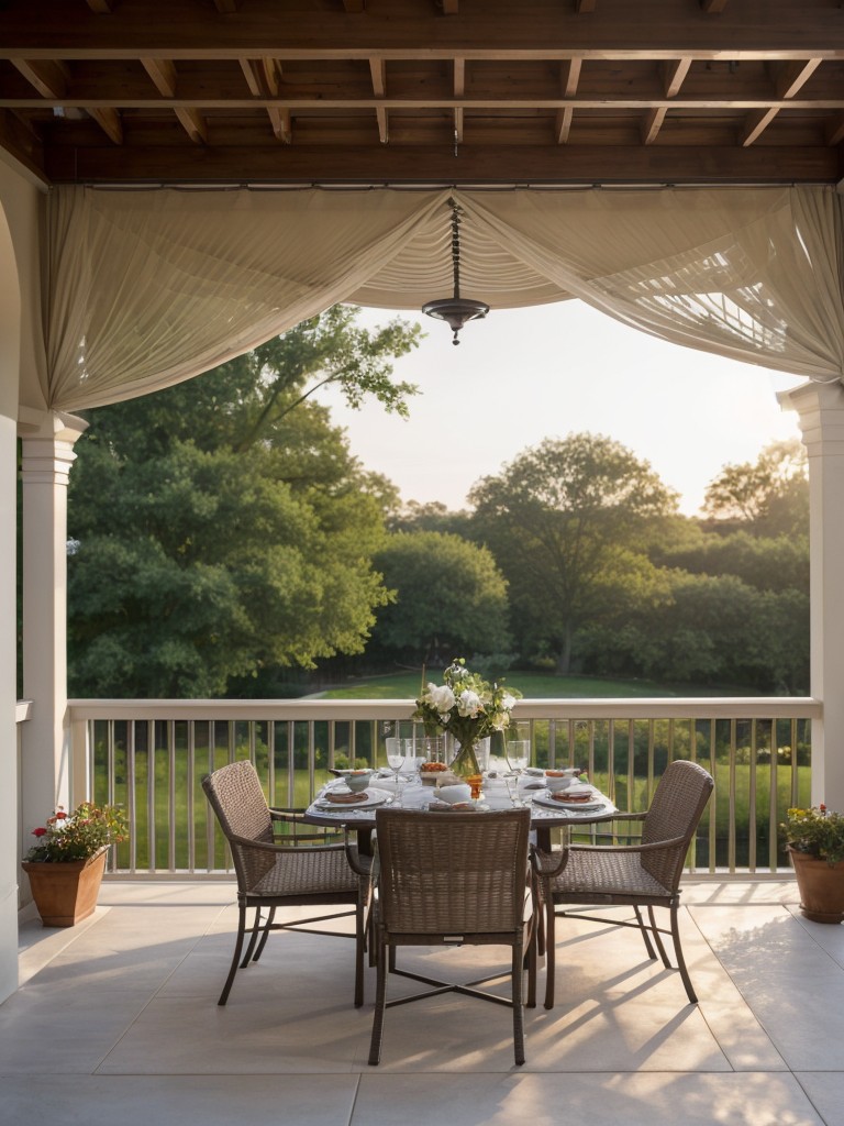 Outdoor curtains: Pergola or balcony curtains can provide shade, privacy, and a touch of elegance to your small patio area.