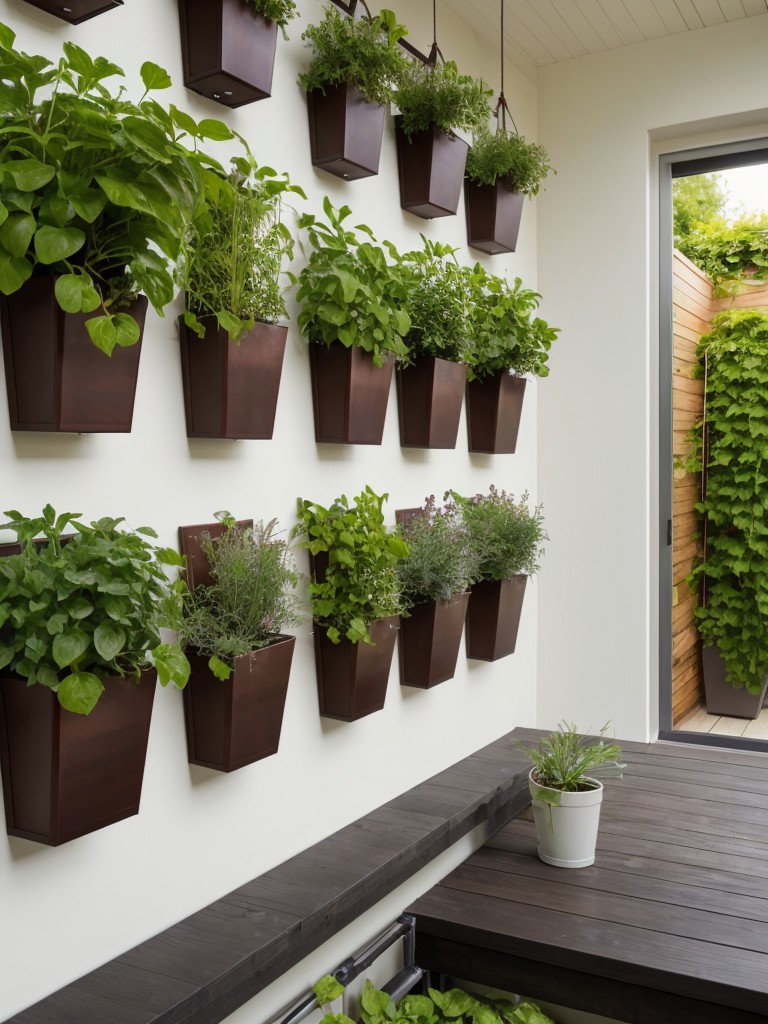 Vertical gardening: Utilize vertical space by installing hanging planters or a vertical garden to add a touch of greenery.