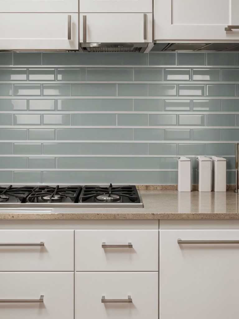 Use adhesive backsplash tiles to add a stylish touch without the need for professional installation.
