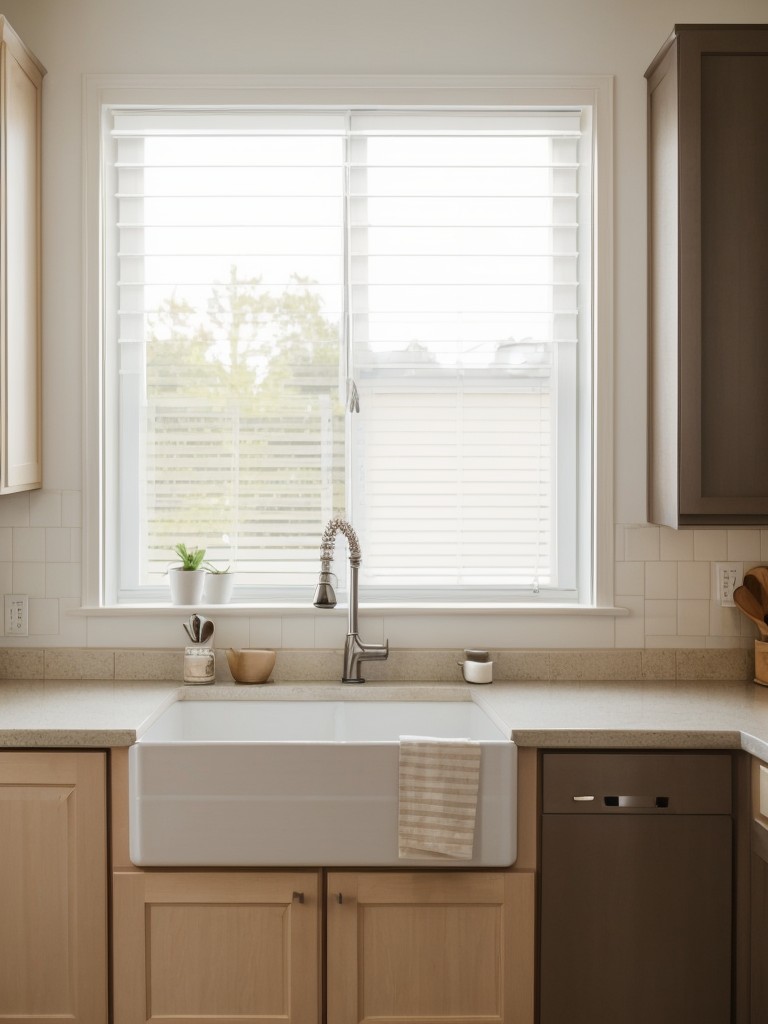 Use curtain or blinds to separate the kitchen from the rest of the apartment.