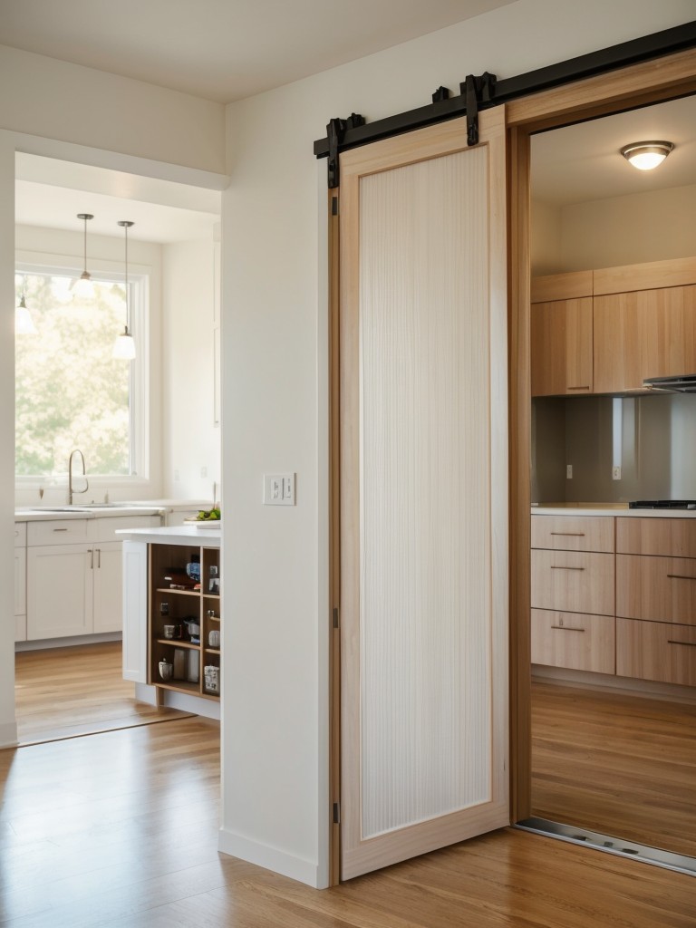 Incorporating sliding or pocket doors to separate the kitchen from the living area when needed, while maintaining an open feel.