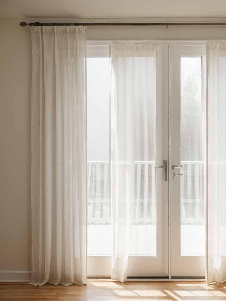 Bring in natural light by opting for sheer curtains or a frosted glass door, which can create a sense of openness and make the room appear larger.