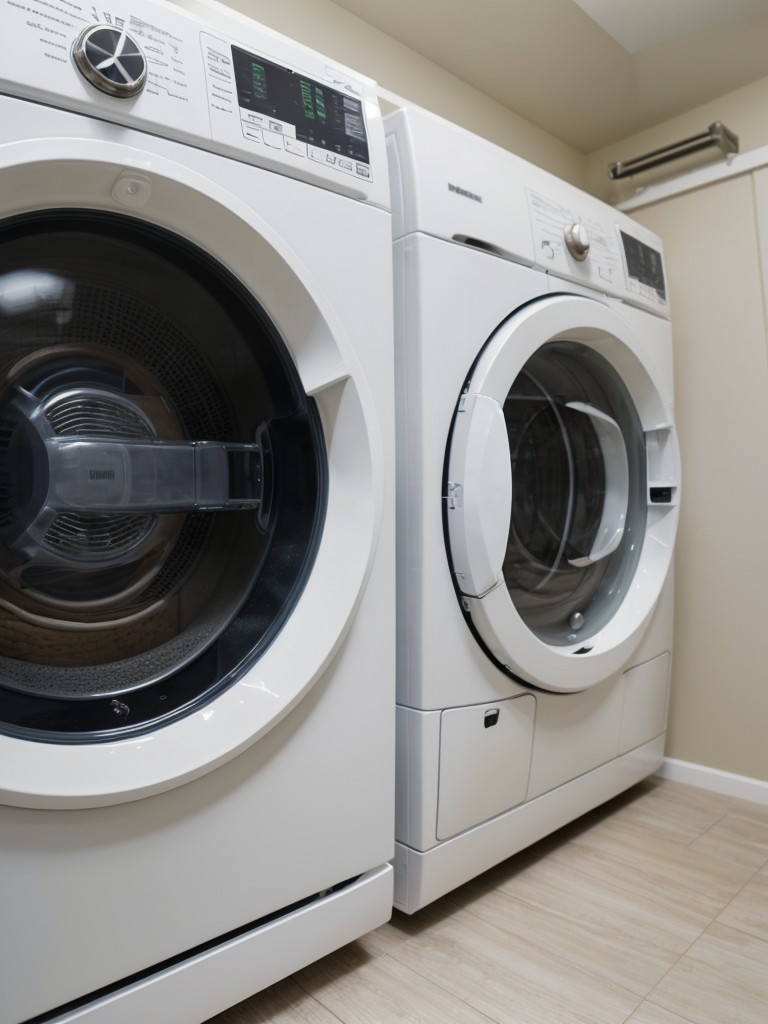 Consider installing a ventilation fan or adding a window for improved air circulation and to prevent humidity buildup in the laundry room.