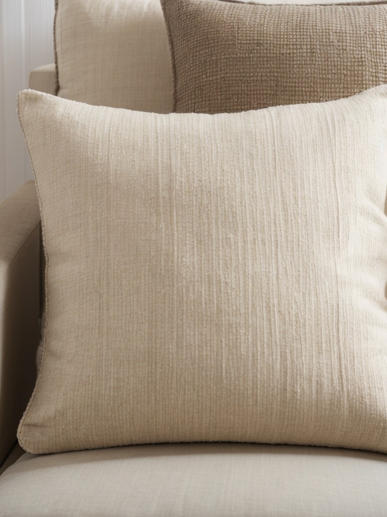 Add a cozy and inviting touch with textured pillows and throws.