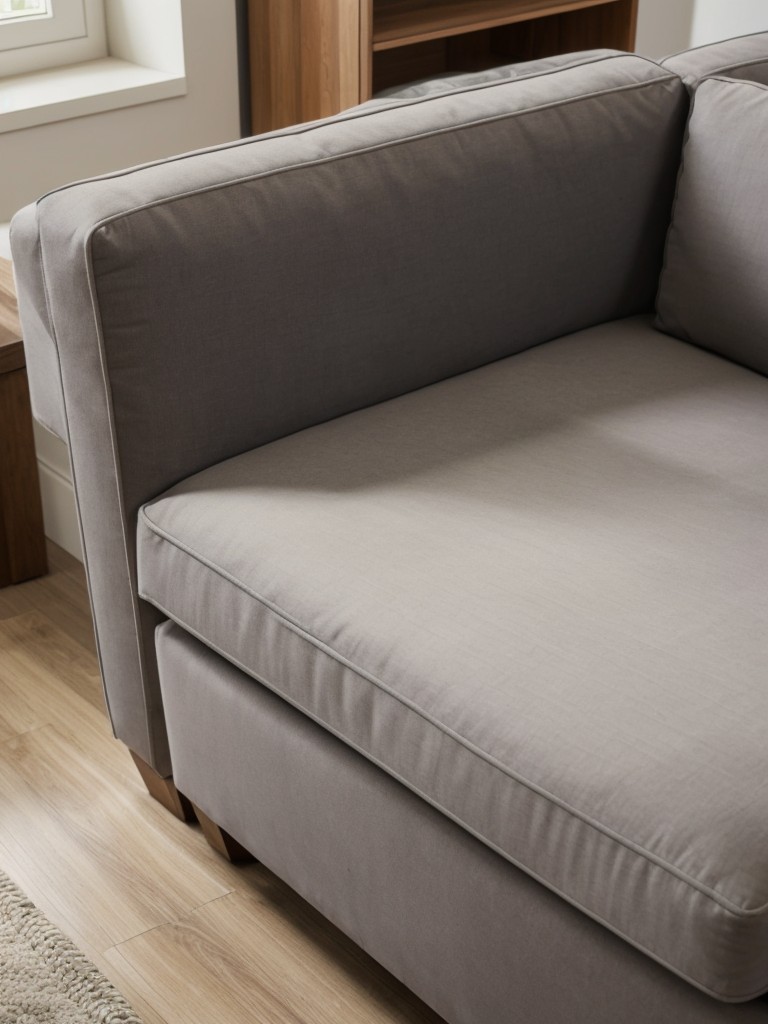 Maximize space with multifunctional furniture pieces like a sleeper sofa or storage ottomans.