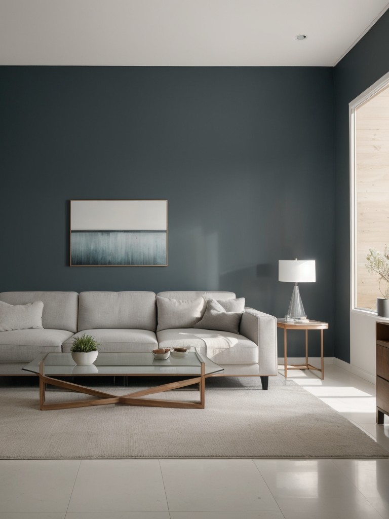 Use a cohesive color palette and minimalistic design approach to visually expand the room.