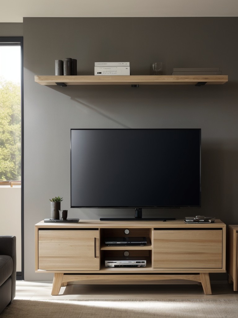 Choose a low-profile TV stand to maintain a streamlined aesthetic in the living room.