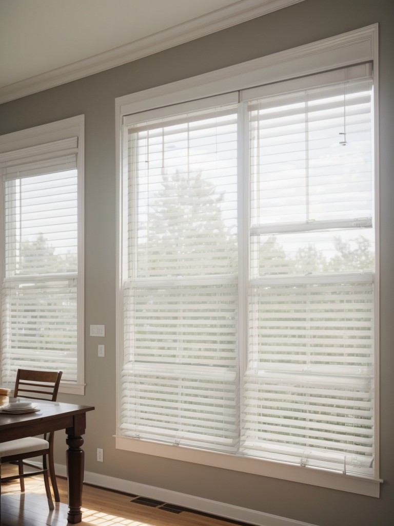 Maximize natural light by keeping window treatments minimalist, like simple blinds or sheer curtains.